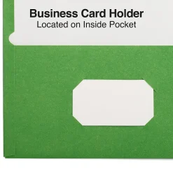 Staples Smooth 2-Pocket Paper Folder, Green, 25/Box (ST27533)