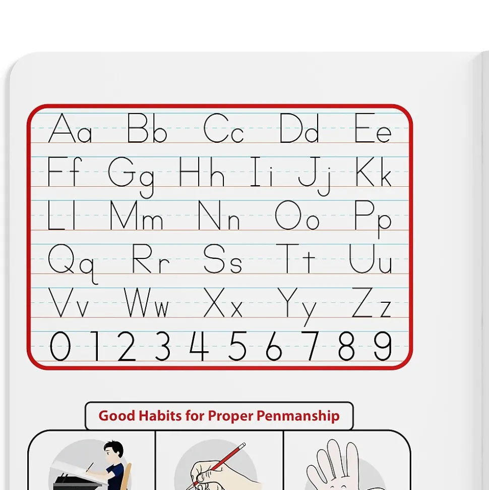 Staples 1-Subject Composition Notebooks, 7.5" x 9.75", Primary Ruled, 100 Sheets, Black/Red (42079C)