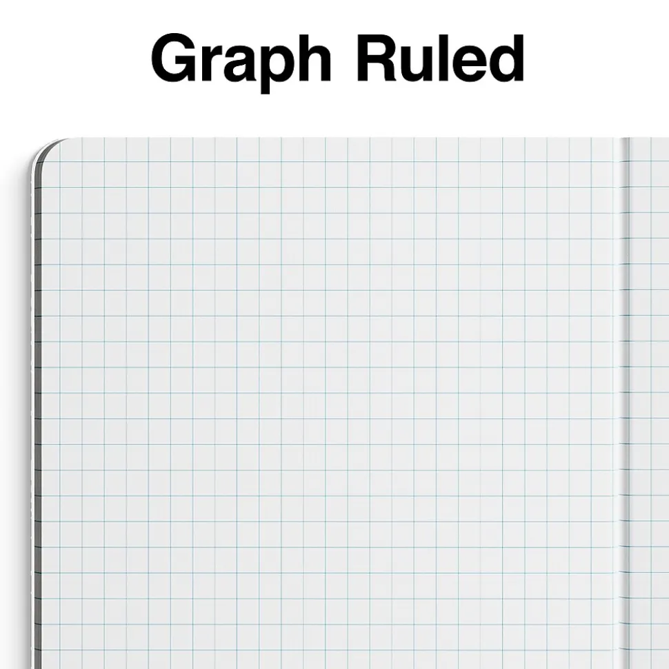 Staples 1-Subject Composition Notebooks, 7.5" x 9.75", Graph Ruled, 80 Sheets, Blue/White (ST55070C)