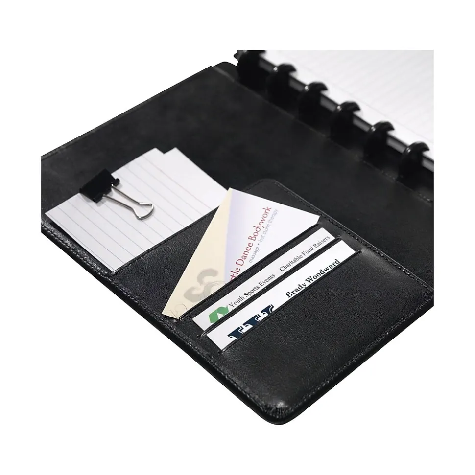 Staples 1-Subject Customizable Notebook, 6.75" x 8.75", Narrow Ruled, 60 Sheets, Black (20000)