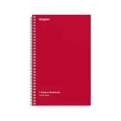 Staples 1-Subject Notebooks, 5" x 7.75", College Ruled, 80 Sheets, Assorted Colors, 3/Pack (ST11670C)