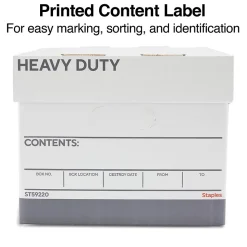 Staples Triple Wall Heavy Duty File Box, Lift Off Lid, Letter/Legal, White/Gray, 12/Carton (TR59220)