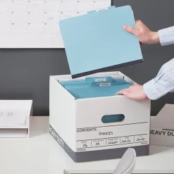 Staples Triple Wall Heavy Duty File Box, Lift Off Lid, Letter/Legal, White/Gray, 12/Carton (TR59220)