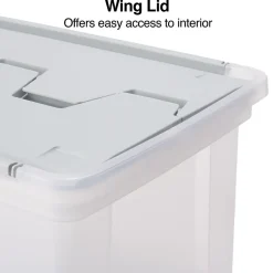 Staples Wing Lid File Totes, Letter Size, Clear (140166/139585)