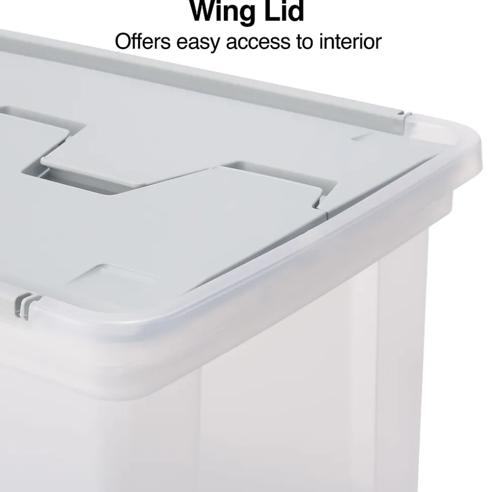Staples Wing Lid File Totes, Letter Size, Clear (140166/139585)