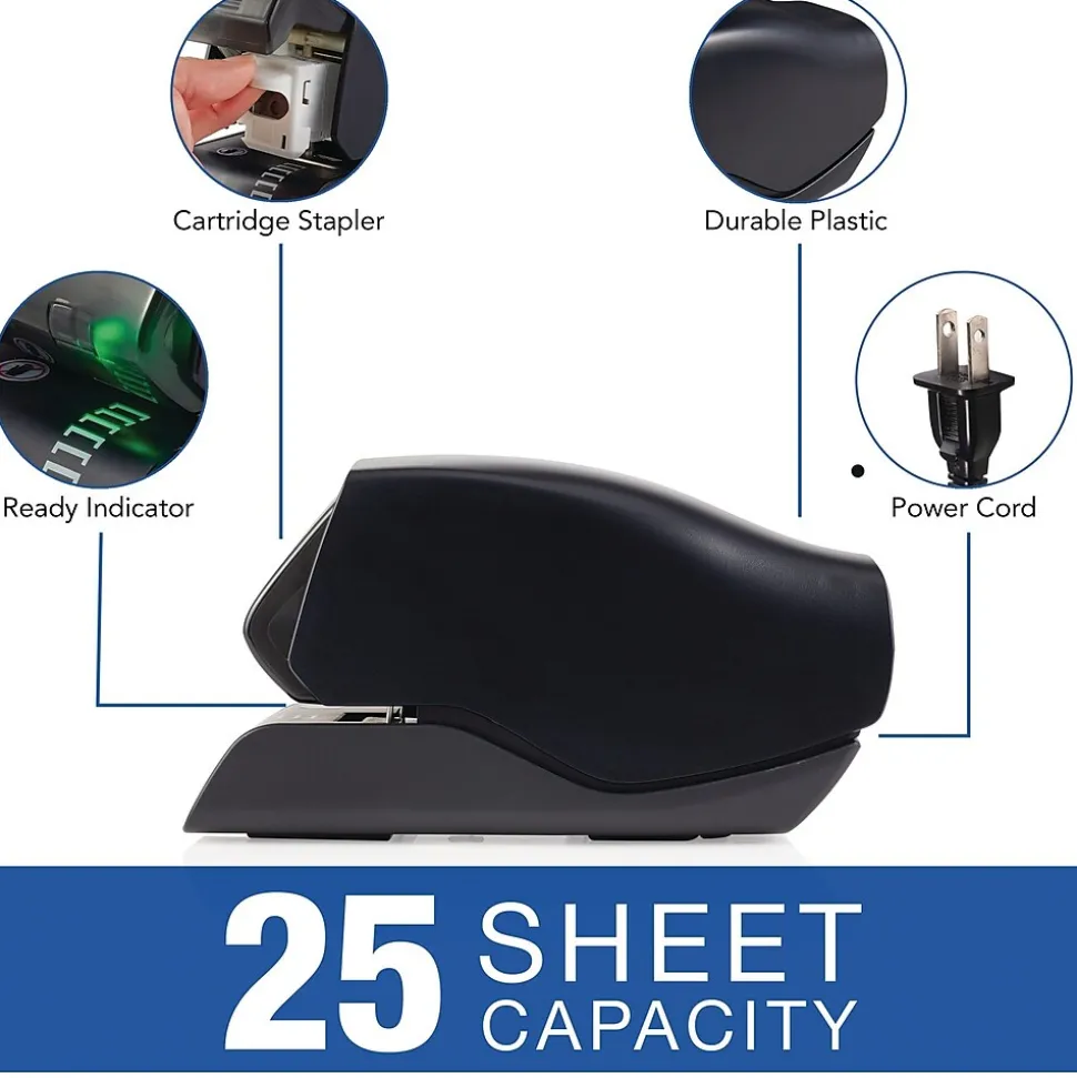 Swingline 502e Desktop Cartridge Electric Stapler, 20-Sheet Capacity, Black (50202)