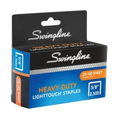 Swingline LightTouch Heavy Duty Staples, 0.63 Leg Length, 2500/Box (90009)