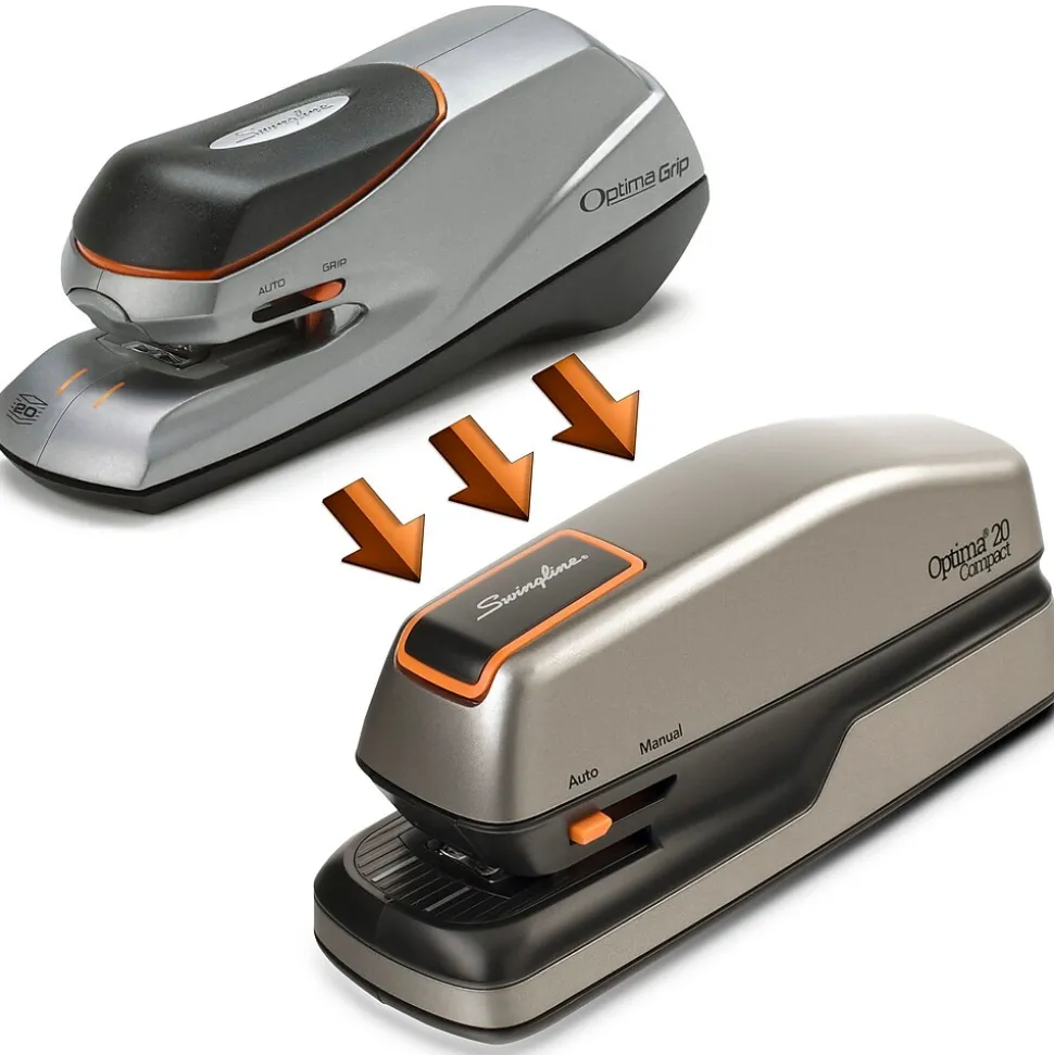 Swingline Optima 20 Compact Stapler, 20-Sheet Capacity, Staples Included, Gray/Silver (48207)