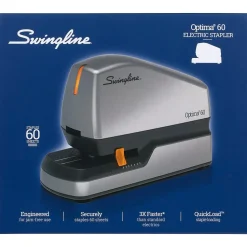 Swingline Optima 60 Electric Desktop Stapler, 60-Sheet Capacity, Staples Included, Gray/Silver (48210)