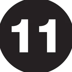 Tape Logic 2" Circle "11" Number Label, Black, 500/Roll