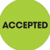 Tape Logic 2" Circle "Accepted" Label, Fluorescent Green, 500/Roll