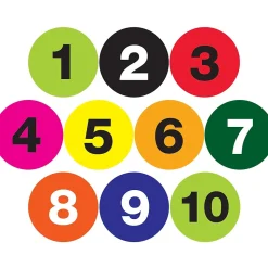 Tape Logic 2" Circle Easy Order Packs Numbers (1-10) Pre Printed Inventory Label, 10/Case