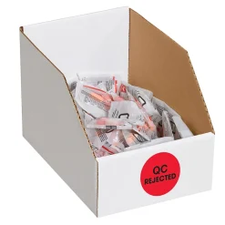 Tape Logic 2" Circle "QC Rejected" Label, Fluorescent Red, 500/Roll
