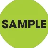 Tape Logic 2" Circle "Sample" Label, Fluorescent Green, 500/Roll