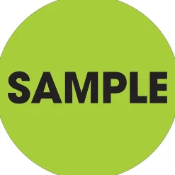 Tape Logic 2" Circle "Sample" Label, Fluorescent Green, 500/Roll