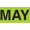Tape Logic 6" x 3" Rectangle "MAY" Months of the Year Label, Fluorescent Green, 500/Roll
