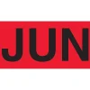 Tape Logic 3" x 2" Rectangle "JUN" Months of the Year Label, Fluorescent Red, 500/Roll
