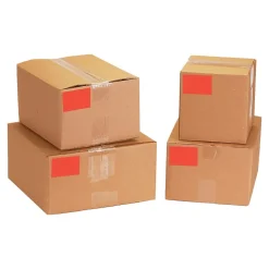 Tape Logic 5" x 3" Rectangle Inventory Label, Fluorescent Red, 500/Roll