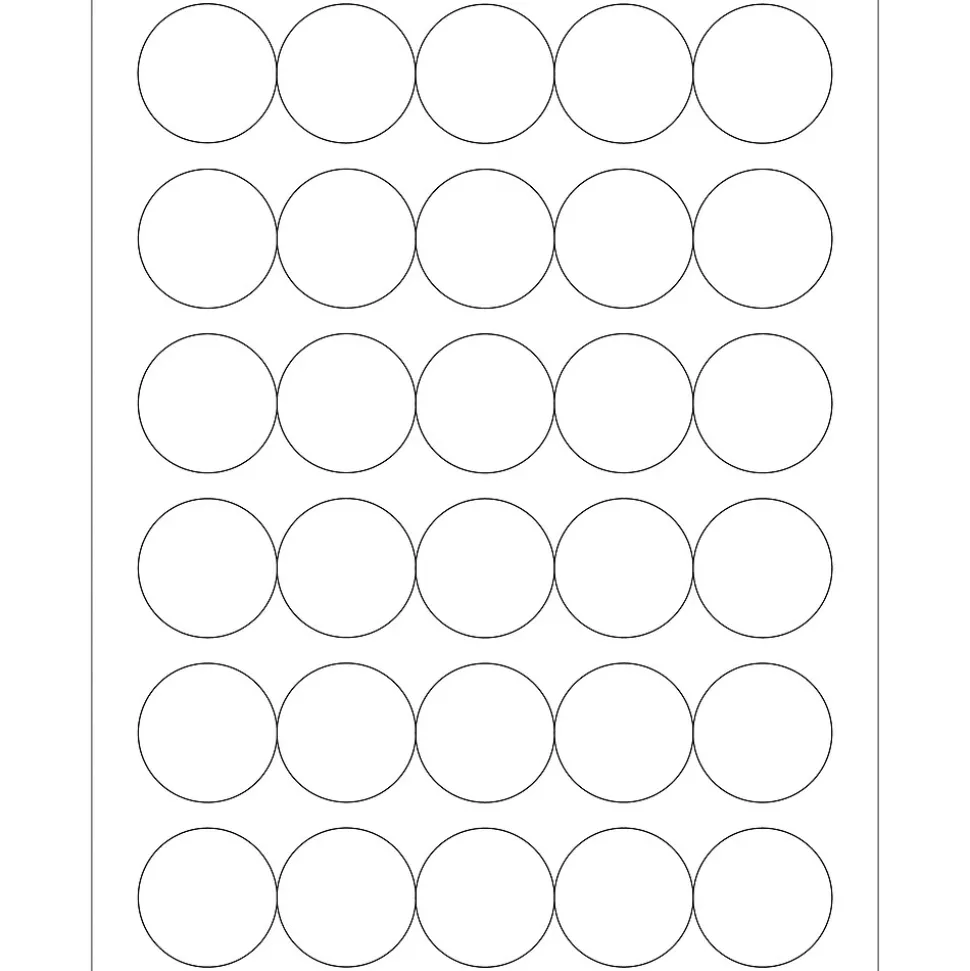 Tape Logic® Circle Laser Labels, 1 1/2", White, 3000/Case (LL143)