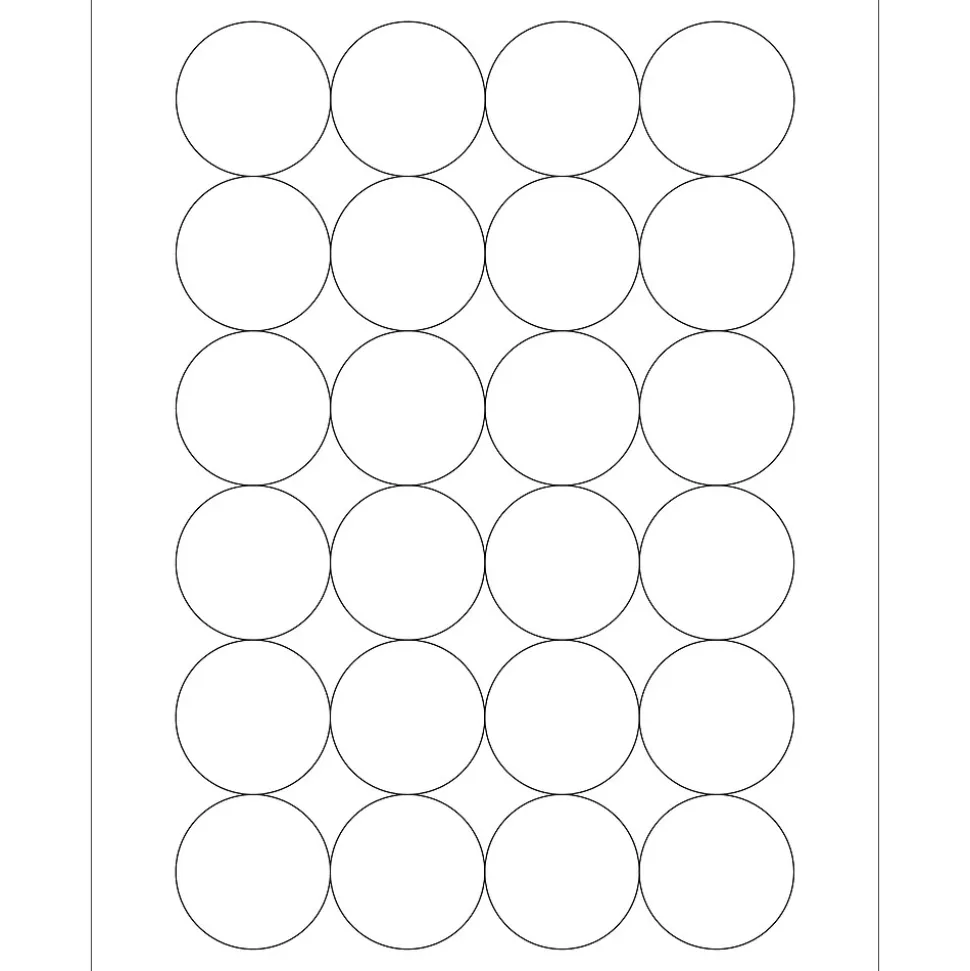Tape Logic® Circle Laser Labels, 1 2/3", White, 2400/Case (LL149)