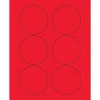 Tape Logic Fluorescent Circle Laser Labels, 3", Fluorescent Red, 600/Case (LL195RD)