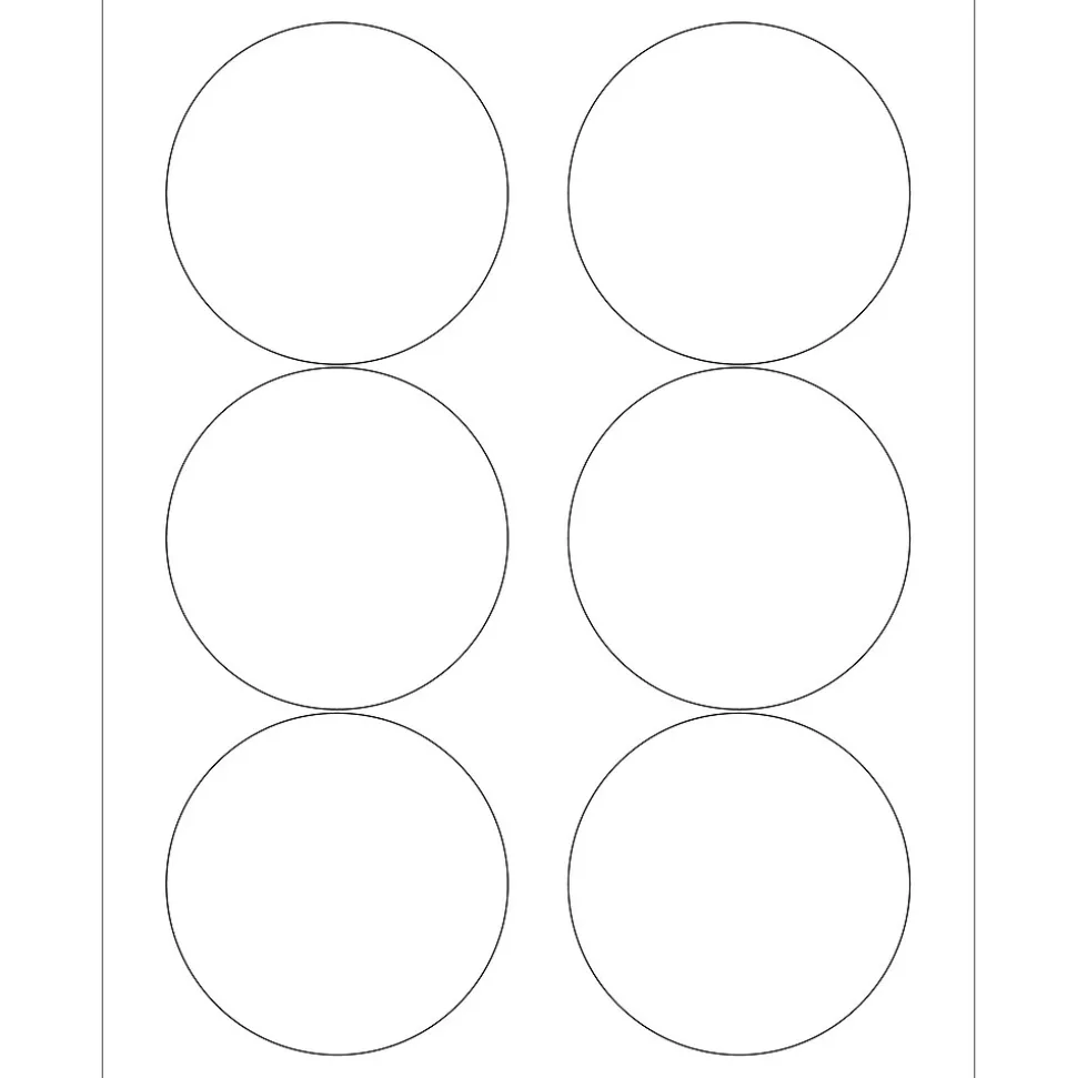 Tape Logic Laser Round Labels, 3 1/3", White, 600/Carton (DL610D)