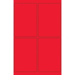 Tape Logic® Rectangle Laser Labels, 4" x 6", Fluorescent Red, 400/Case (LL186RD)
