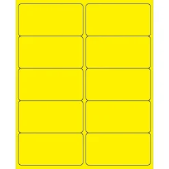 Tape Logic® Removable Rectangle Laser Labels, 4" x 2", Fluorescent Yellow, 1000/Case (LL410YE)