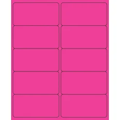 Tape Logic® Removable Rectangle Laser Labels, 4" x 2", Fluorescent Pink, 1000/Case (LL410PK)