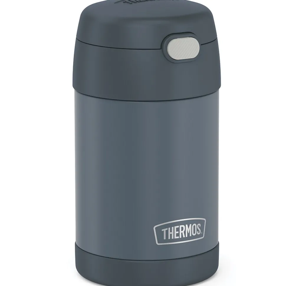 Thermos 16-Ounce FUNtainer Vacuum-Insulated Stainless Steel Food Jar with Folding Spoon, Stone Slate (F31101SL6)