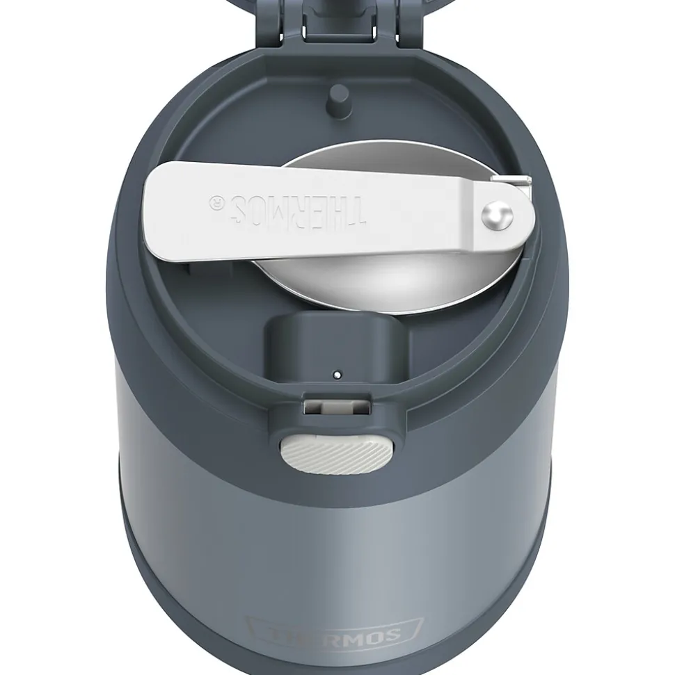 Thermos 16-Ounce FUNtainer Vacuum-Insulated Stainless Steel Food Jar with Folding Spoon, Stone Slate (F31101SL6)