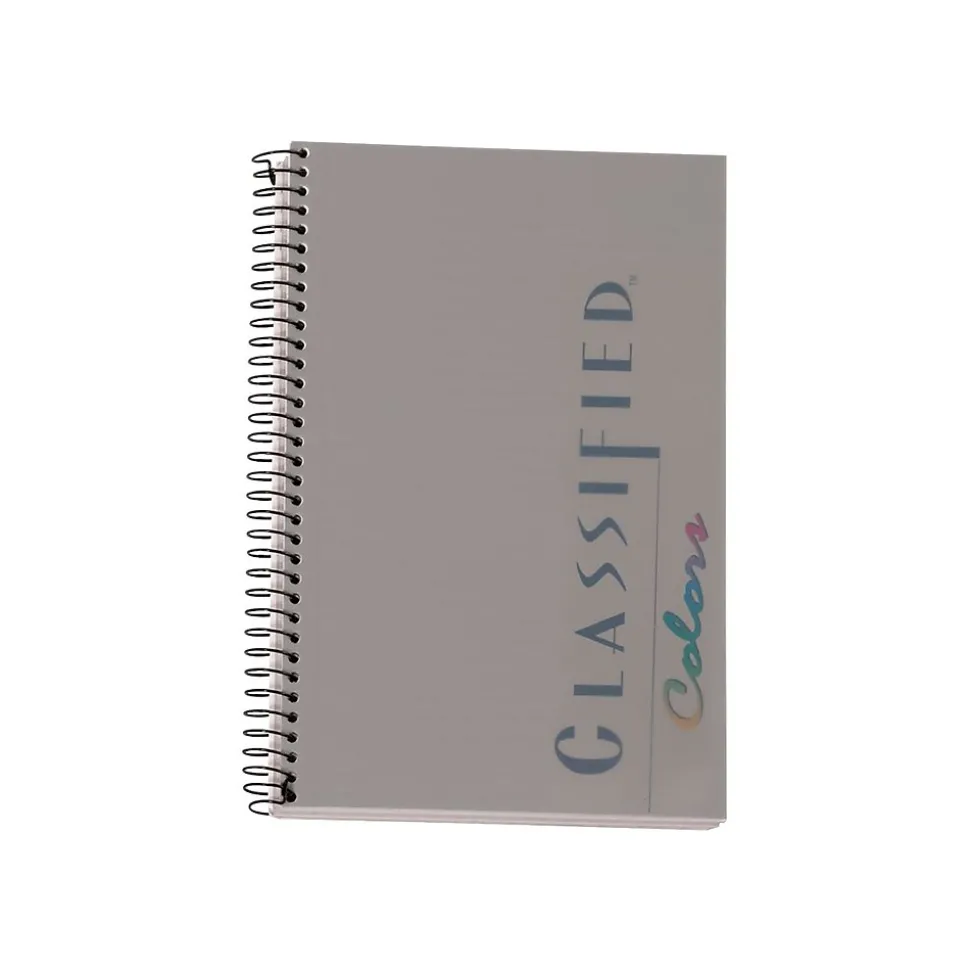 TOPS Classified Colors 1-Subject Notebooks, 5.5" x 8.5", Narrow Ruled, 100 Sheets, Gray/Silver (73507)