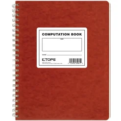 TOPS Computation Notebooks, 9.5" x 11.75", Graph Ruled, 76 Sheets, Red (35061)