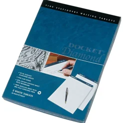 TOPS Docket Diamond Premium Stationery Tablets, 8-1/2" x 11-3/4", Legal Ruled, White, 50 Sheets/Pad, 2 Pads/Pack (63975)