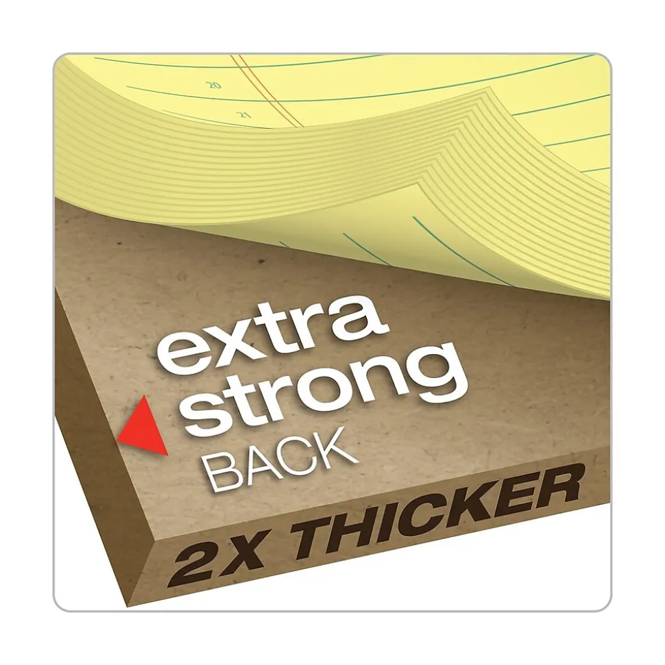 TOPS Docket Gold Notepad, 8 1/2" x 11 3/4", Project Ruled, Canary, 70 Sheets/Pad (99703)