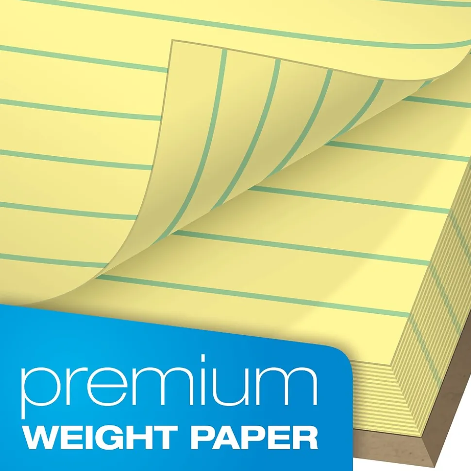 Tops Docket Gold Notepads, 8.5" x 14", Canary, 50 Sheets/Pad, 12 Pads/Pack (63980)