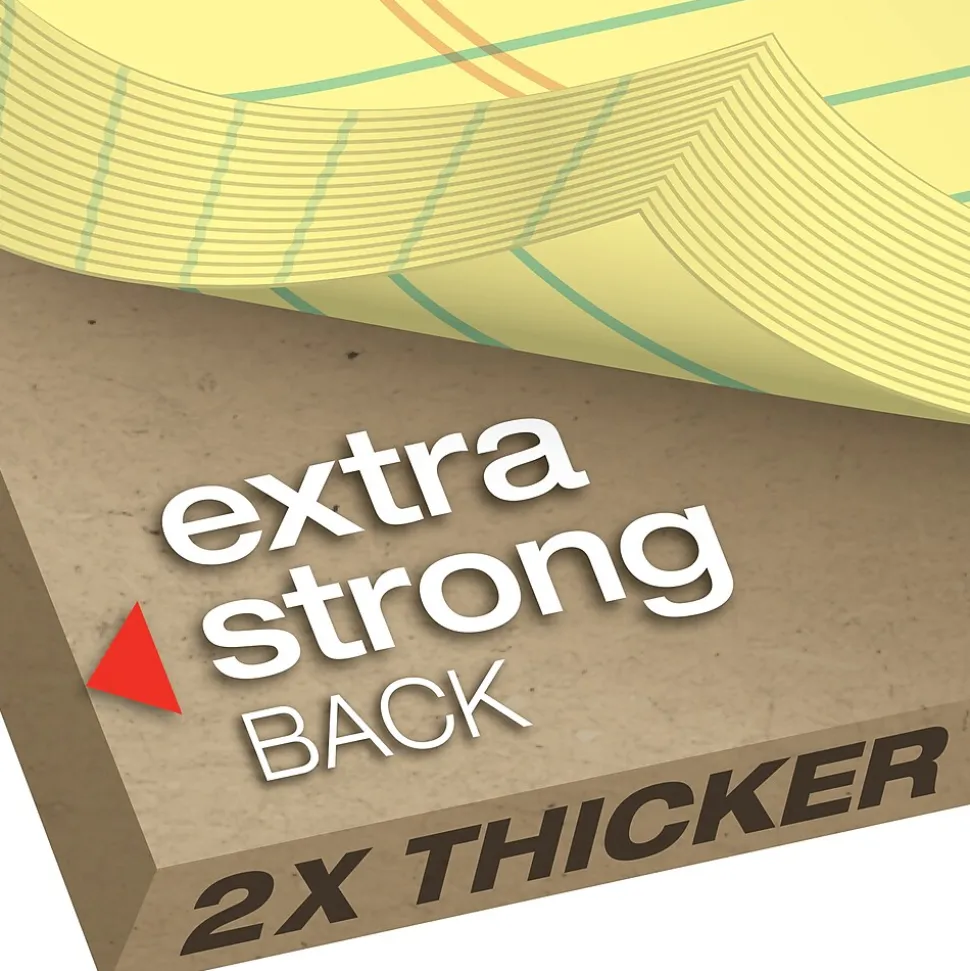 Tops Docket Gold Notepads, 8.5" x 14", Canary, 50 Sheets/Pad, 12 Pads/Pack (63980)