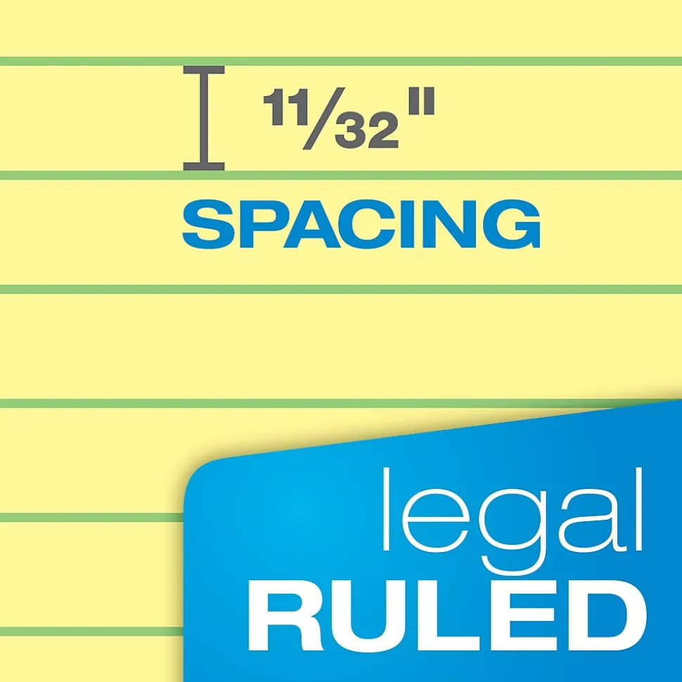 Tops Docket Gold Notepads, 8.5" x 14", Canary, 50 Sheets/Pad, 12 Pads/Pack (63980)