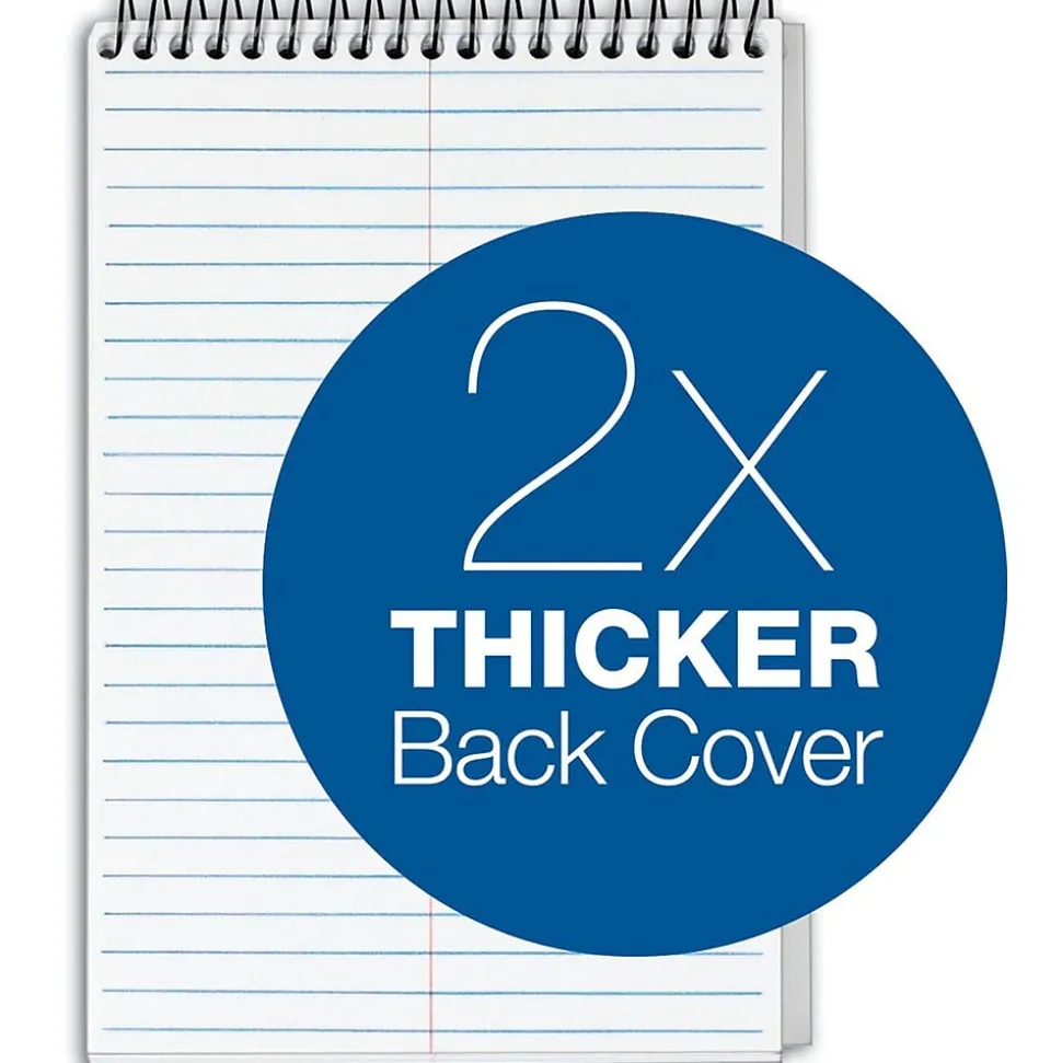 TOPS Docket Gold Steno Pad, 6" x 9", Gregg Ruled, White, 100 Sheets/Pad (99708)