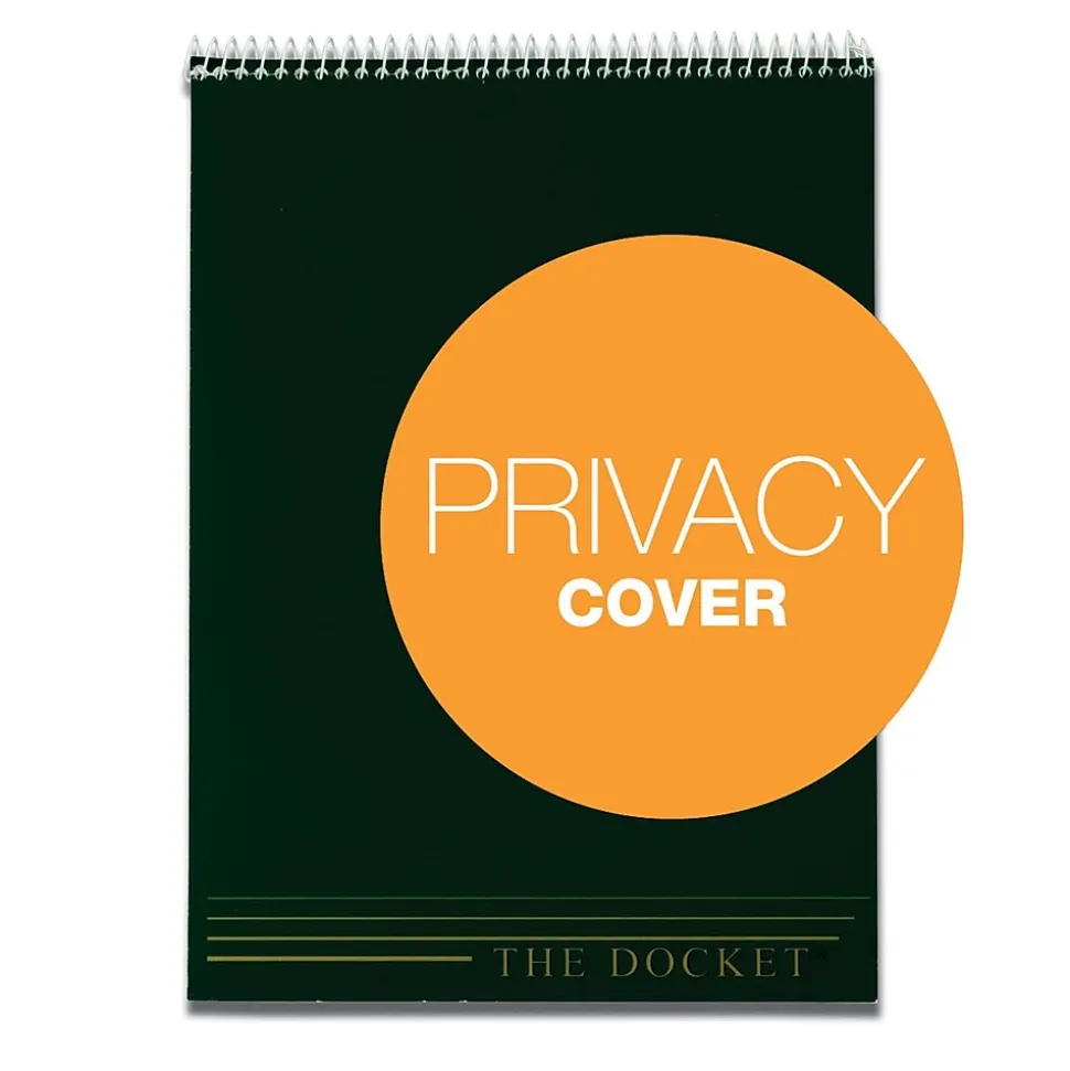 TOPS Docket Notepad, 8.5" x 11.75", Wide Ruled, Canary, 70 Sheets/Pad (63621)