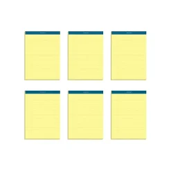 TOPS Docket Notepads, 8.5" x 11.75", Wide, Canary, 100 Sheets/Pad, 6 Pads/Pack (TOP 63387)