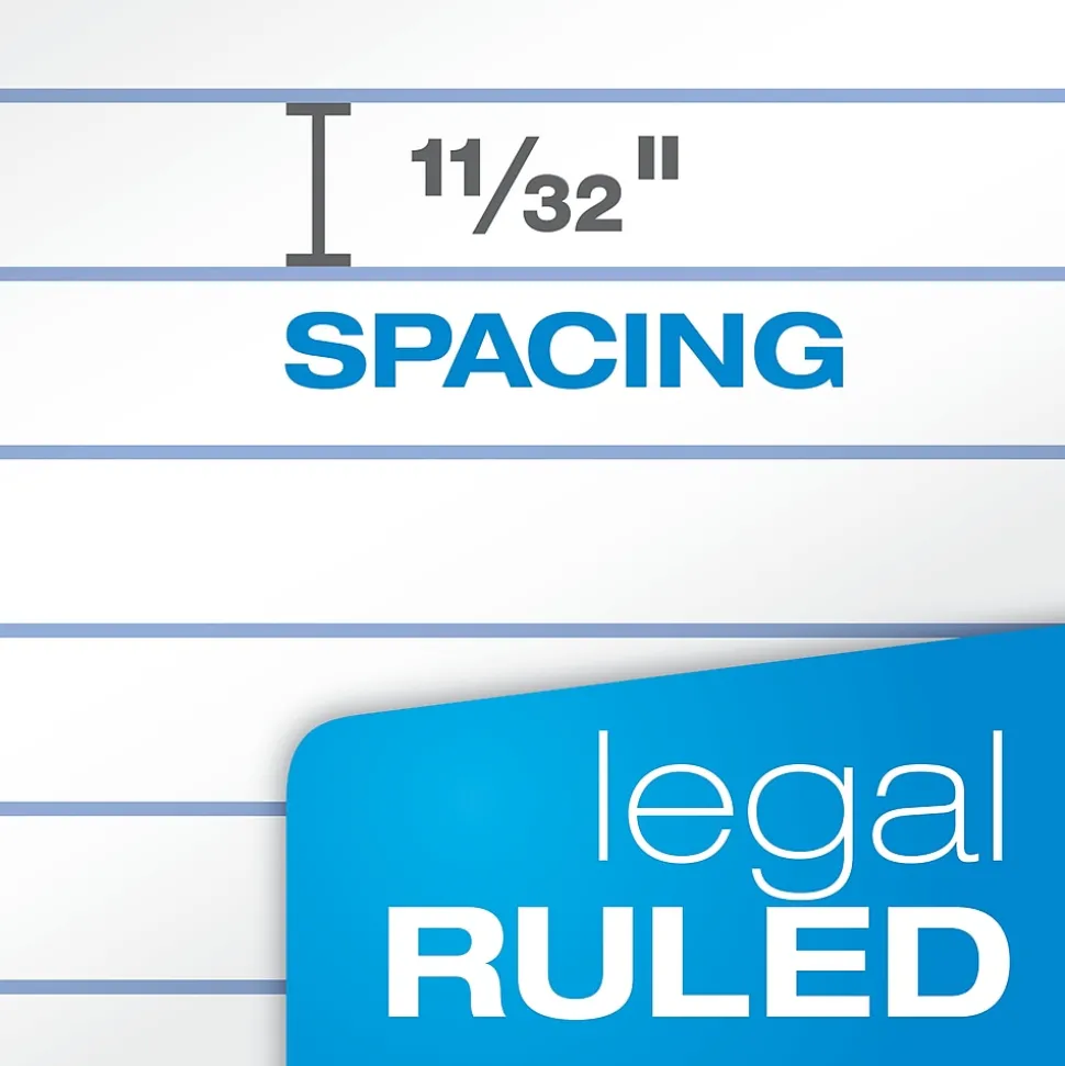 TOPS Docket Notepads, 8.25" x 11.75", Wide, White, 100 Sheets/Pad, 6 Pads/Pack (TOP 63437)