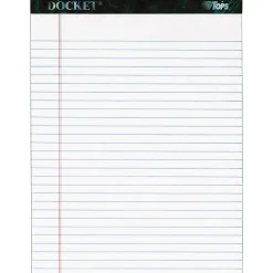 TOPS Docket Writing Pad, 8-1/2" x 11-3/4", Legal Ruled, White, 50 Sheets/Pad (63416)