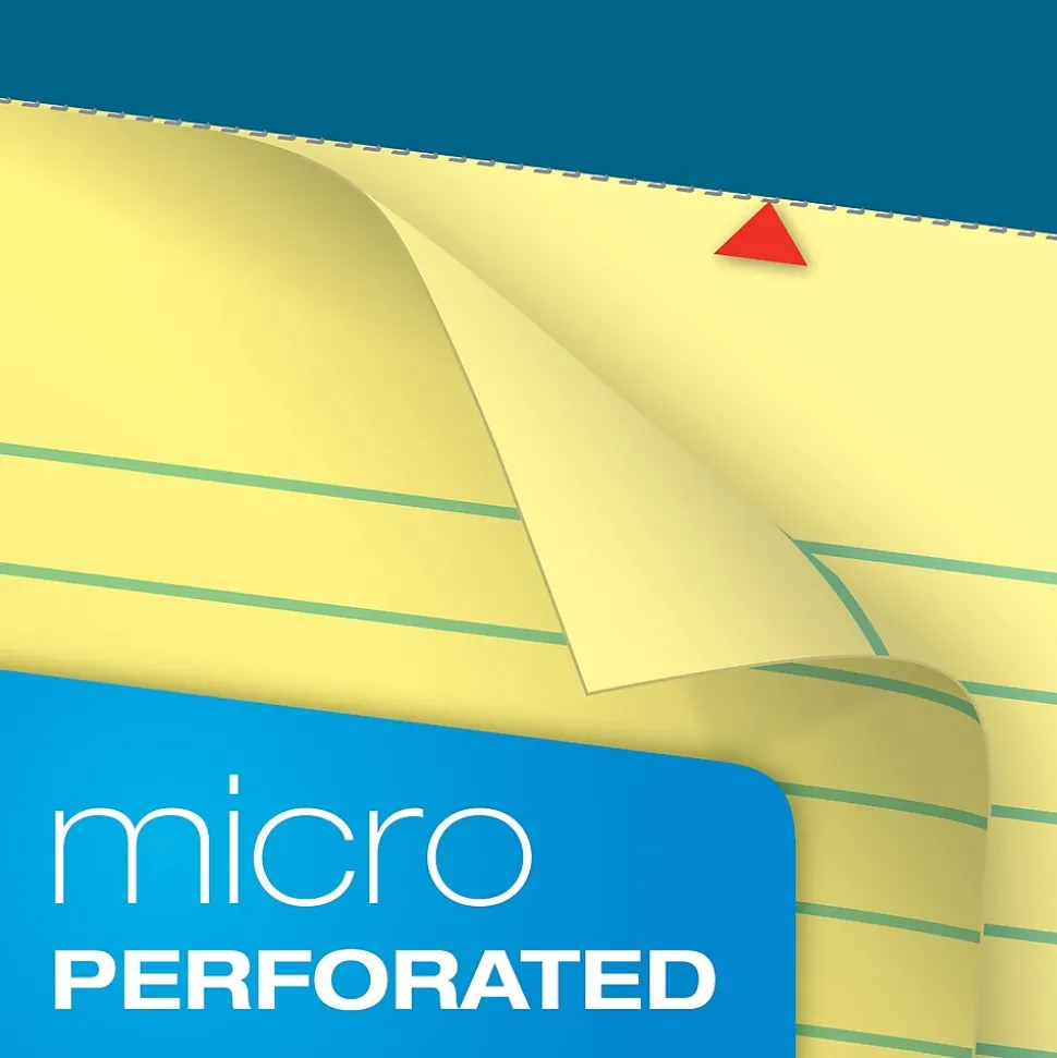 TOPS Double Docket Writing Tablet, 8-1/2" x 11-3/4", College Ruled, Canary, 100 Sheets/Pad (63383)