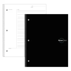 Tops FocusNotes 1-Subject Notebook, 9" x 11", Black (90223)