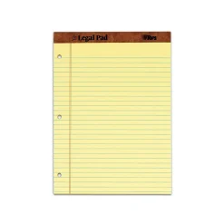 TOPS Legal Notepad, 8.5" x 11.75", Wide Ruled, Canary Yellow, 50 Sheets/Pad, 12 Pads/Pack (TOP 75351)
