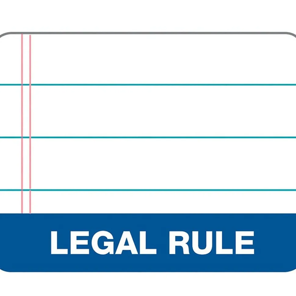 TOPS Legal Notepads, 8.5" x 11", Wide, White, 50 Sheets/Pad, 12 Pads/Pack (7523)