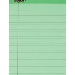 TOPS® Prism+™ Legal Pad, Green, Legal Ruled, 8 1/2" x 11 3/4", 50 Sheets/Pad, 12/Pk