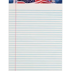 TOPS Recycled American Pride Writing Tablet, 8-1/2" x 11-3/4", Legal Ruled, White, 50 Sheets/Pad, 12 Pads/Pack (75140)