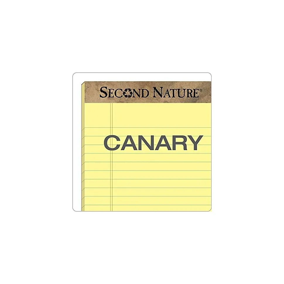 TOPS Second Nature Notepads, 8.5" x 11.75", Wide, Canary, 50 Sheets/Pad, 12 Pads/Pack (74890)